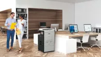 Two colleagues walking through office-printer-Product