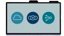 Display screen with cloud and connectivity icons